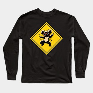 Dancing koala with sunglasses on traffic sign Long Sleeve T-Shirt